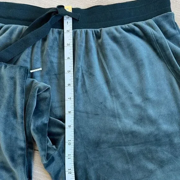 Alfani Intimates Women"s Velvet Drawstring Dark Teal Sweatpants, size Small - Picture 5 of 12